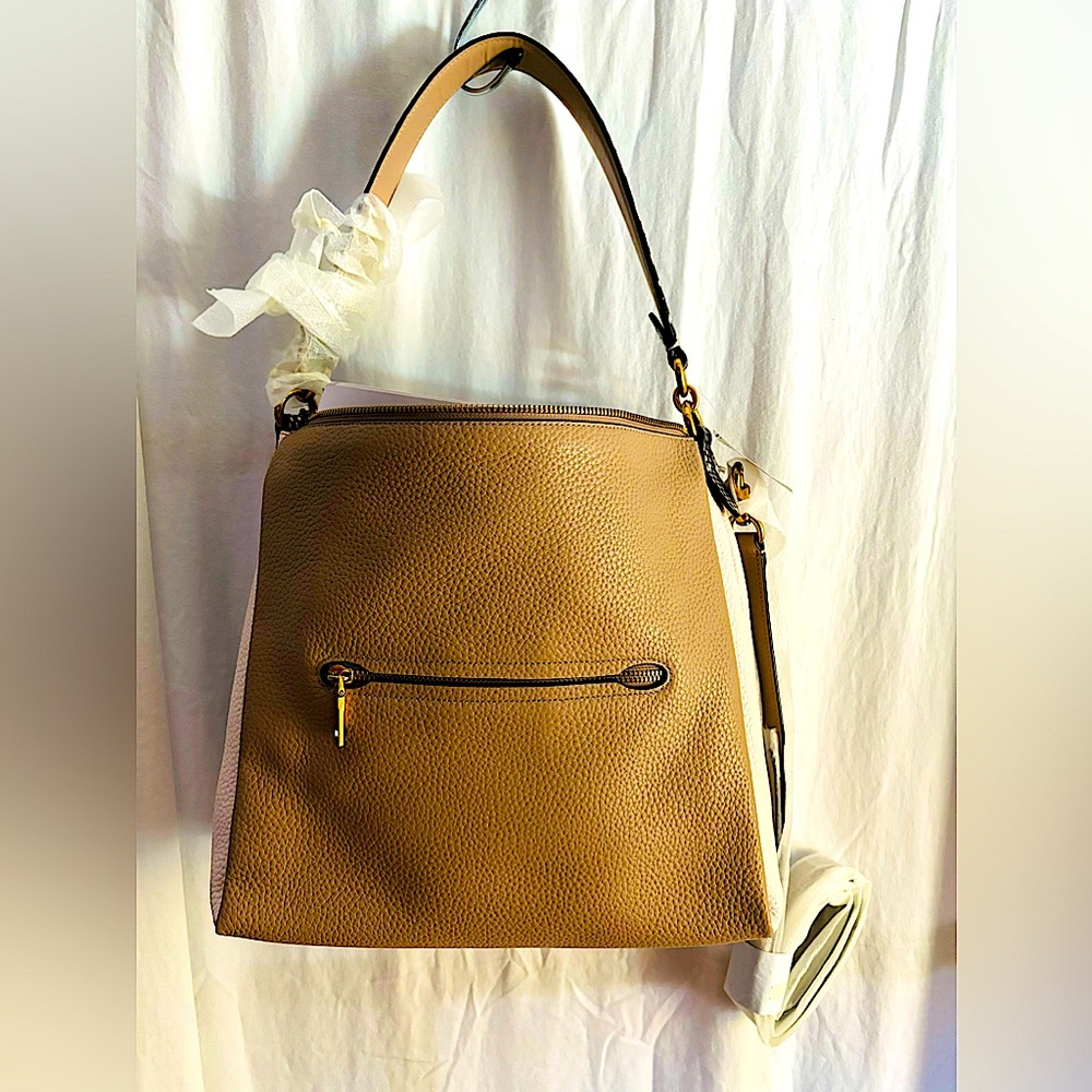 Coach soft Pebble leather bag with dual strap.